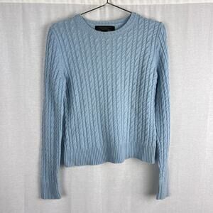 Vintage Express Sweater Blue Cable Knit Pullover Y2K Preppy Old Money Cozy Soft